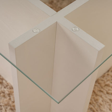 Dohányzóasztal Vetrino - Wooden Fehér-VASBÚTOR