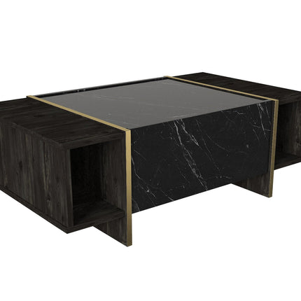 Dohányzóasztal Veyron - Black, Gold-VASBÚTOR
