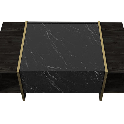 Dohányzóasztal Veyron - Black, Gold-VASBÚTOR