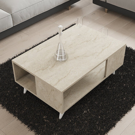 Dohányzóasztal Yuka - Travertine-VASBÚTOR