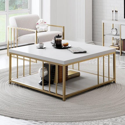 Dohányzóasztal Zenn - White, Gold-VASBÚTOR