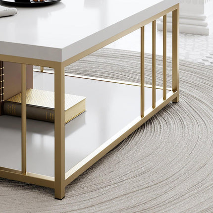 Dohányzóasztal Zenn - White, Gold-VASBÚTOR