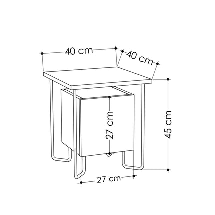 Éjjeliszekrény Acres Nightstand - Dark Coffee-VASBÚTOR
