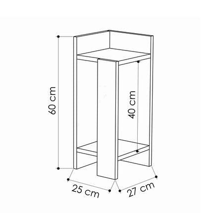 Éjjeliszekrény Elos Right - Oak, Anthracite-VASBÚTOR