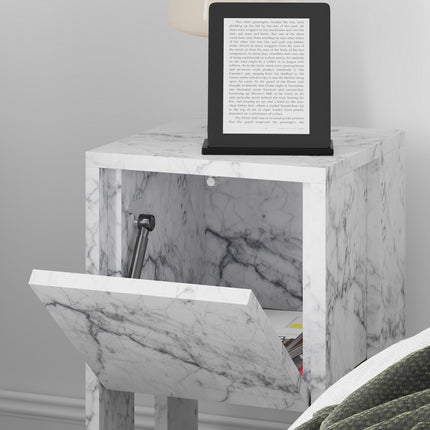 Éjjeliszekrény Ema - Carrara Marble-VASBÚTOR