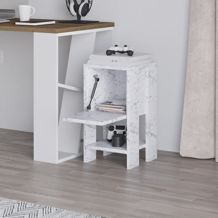Éjjeliszekrény Ema - Carrara Marble-VASBÚTOR