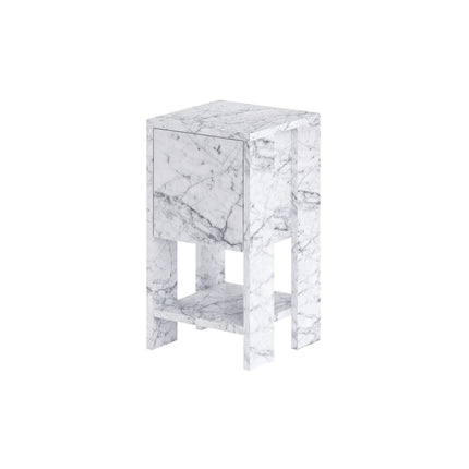 Éjjeliszekrény Ema - Carrara Marble-VASBÚTOR