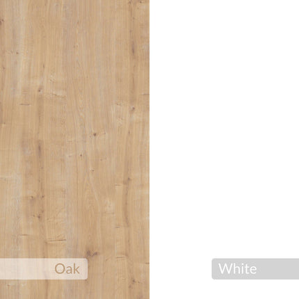 Éjjeliszekrény Ema - Sapphire Oak, White-VASBÚTOR