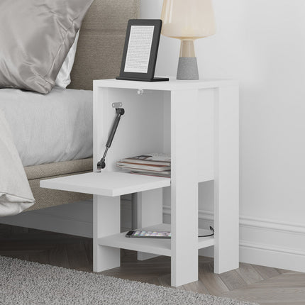 Éjjeliszekrény Ema - White, White-VASBÚTOR