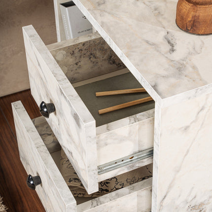 Éjjeliszekrény Glimmer - Fressia Marble, Arany-VASBÚTOR