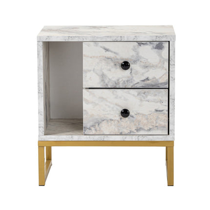 Éjjeliszekrény Glimmer - Fressia Marble, Arany-VASBÚTOR