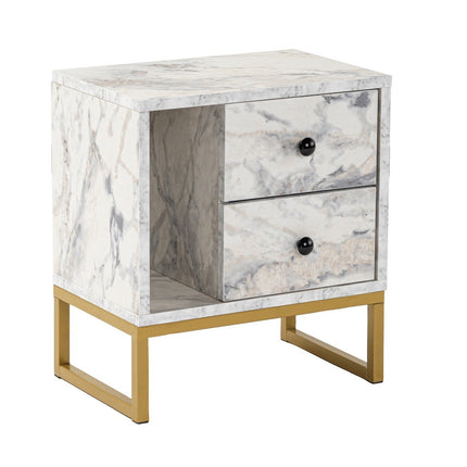 Éjjeliszekrény Glimmer - Fressia Marble, Arany-VASBÚTOR
