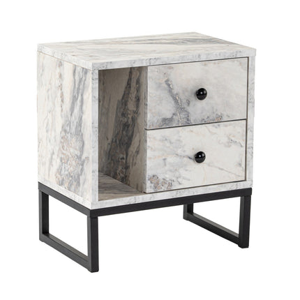 Éjjeliszekrény Glimmer - Fressia Marble, Fekete-VASBÚTOR