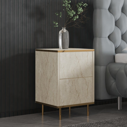 Éjjeliszekrény Imaj - Travertine, Gold-VASBÚTOR