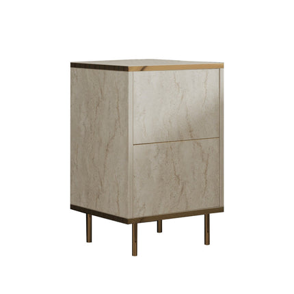Éjjeliszekrény Imaj - Travertine, Gold-VASBÚTOR
