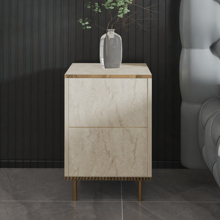 Éjjeliszekrény Imaj - Travertine, Gold-VASBÚTOR