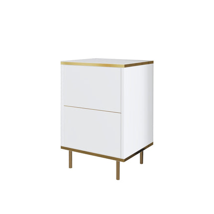 Éjjeliszekrény Imaj - White, Gold-VASBÚTOR