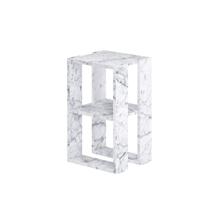 Éjjeliszekrény Lonie - Carrara Marble-VASBÚTOR
