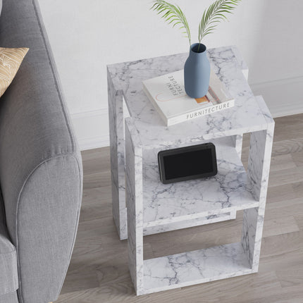 Éjjeliszekrény Lonie - Carrara Marble-VASBÚTOR