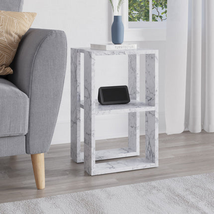 Éjjeliszekrény Lonie - Carrara Marble-VASBÚTOR