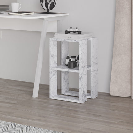 Éjjeliszekrény Lonie - Carrara Marble-VASBÚTOR