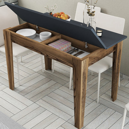 Étkező asztal Kiev 504 - Walnut, Anthracite-VASBÚTOR