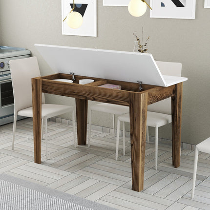 Étkező asztal Kiev 505 - Walnut, White-VASBÚTOR