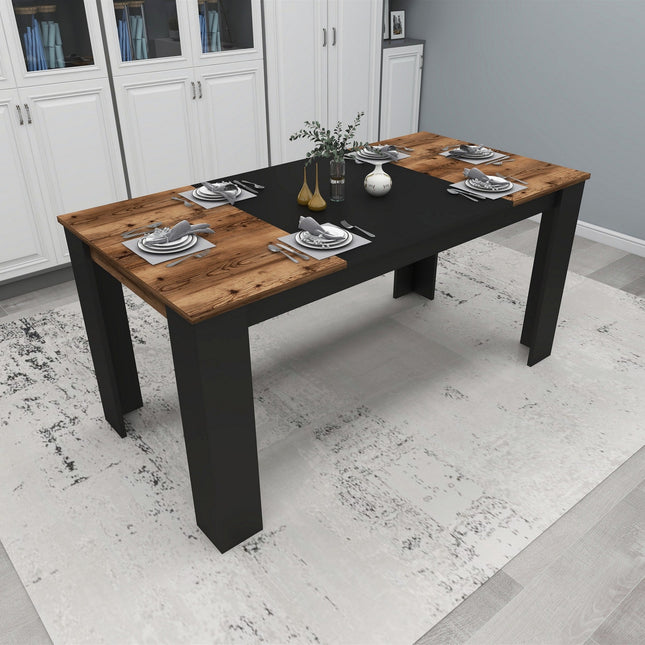 Étkező asztal Line - Light Walnut, Black-VASBÚTOR