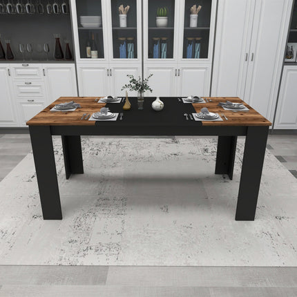 Étkező asztal Line - Light Walnut, Black-VASBÚTOR