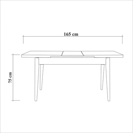 Étkezőgarnitúra(Kihúzható asztal, szék) (4 db) Vina 0701 - Soho, Fehér-VASBÚTOR