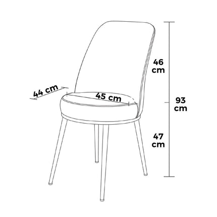 Étkezőszék szett (2 db) Pefa - Antracit, Króm-VASBÚTOR