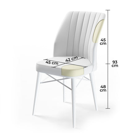 Étkezőszék szett (4 db) Flex - Fekete, Fehér-VASBÚTOR