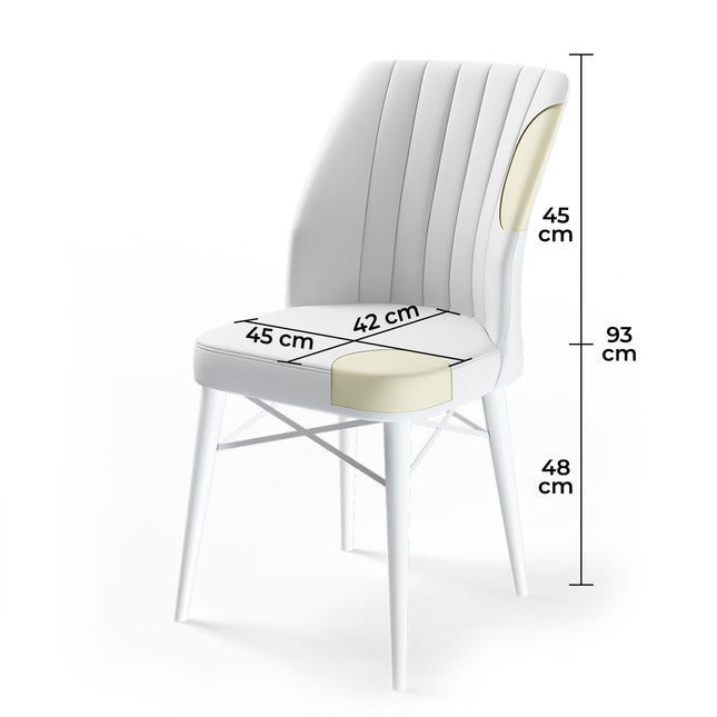 Étkezőszék szett (4 db) Flex - Füst, Fekete-VASBÚTOR