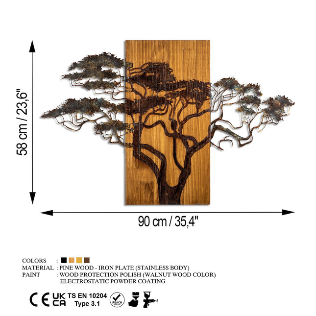 Fa fali dekoráció, Acacia Tree - 387-A-VASBÚTOR