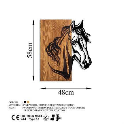 Fa fali dekoráció, Horse 1-VASBÚTOR