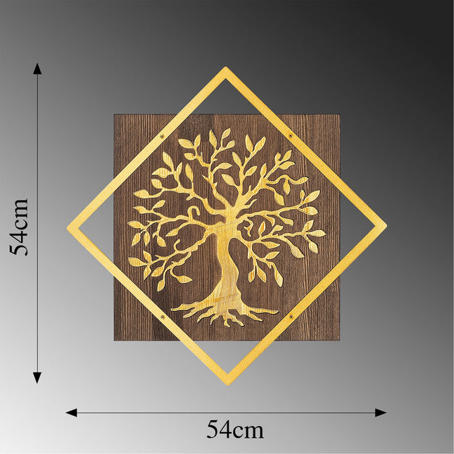 Fa fali dekoráció, Tree v2 - Arany-VASBÚTOR