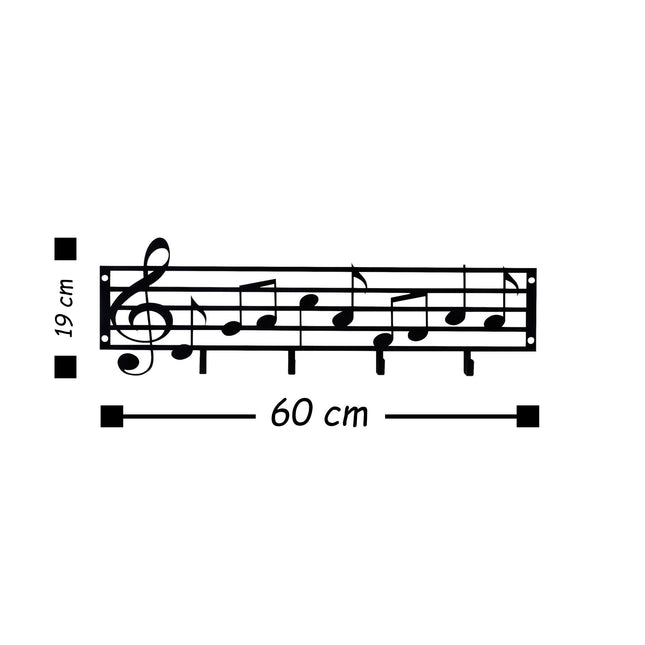 Fali Dekoráció - Fém fali akasztó, Note-VASBÚTOR