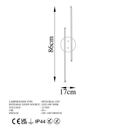 Fali lámpa, Umut - 13299-VASBÚTOR