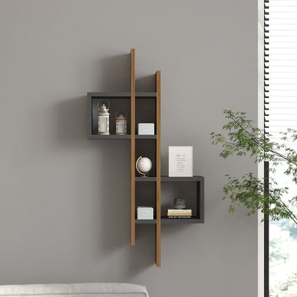 Fali polc Emse - Oak, Anthracite-VASBÚTOR