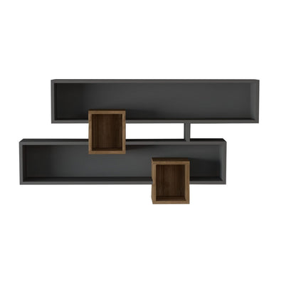 Fali polc Karen - Walnut, Anhtacite-VASBÚTOR