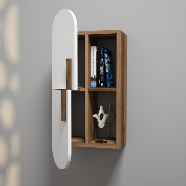 Fali polc Rose - Walnut, White-VASBÚTOR
