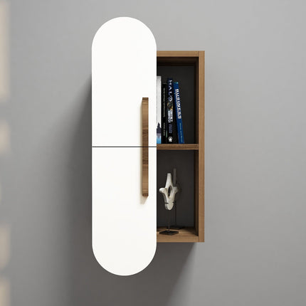 Fali polc Rose - Walnut, White-VASBÚTOR