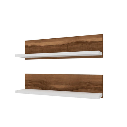 Fali polc Shelf - Diós, Fehér-VASBÚTOR