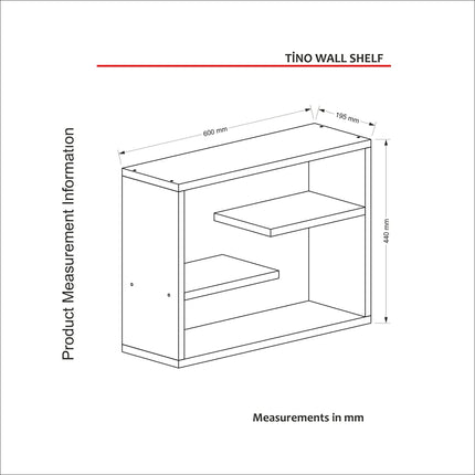 Fali polc Tino - Walnut-VASBÚTOR