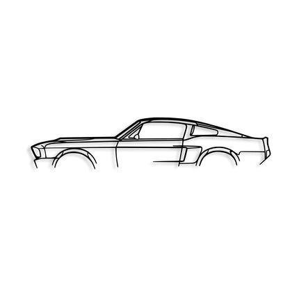 Fém fali dekoráció, 1967 Ford Mustang Shelby GT500 Silhouette-VASBÚTOR