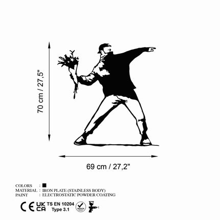 Fém fali dekoráció, Banksy Metal 01-VASBÚTOR