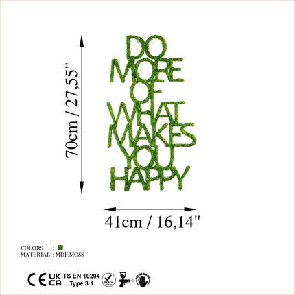 Fém fali dekoráció, Do More Of What Makes You Happy-VASBÚTOR
