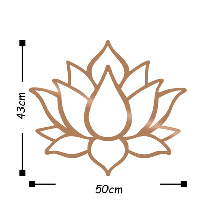 Fém fali dekoráció, Lotus Flower 1 - Copper-VASBÚTOR