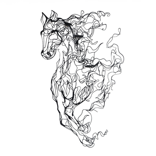 Fém fali dekoráció, Metal Horse Line Art - APT724-VASBÚTOR