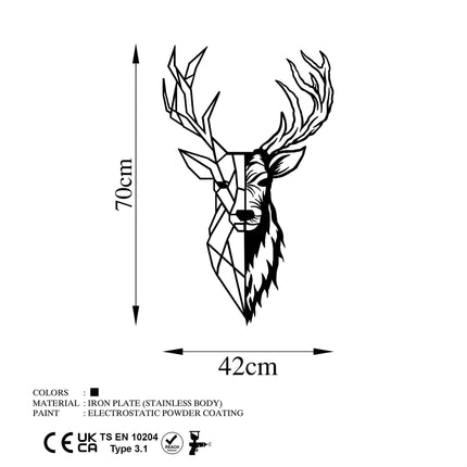 Fém fali dekoráció, Red Deer 2-VASBÚTOR